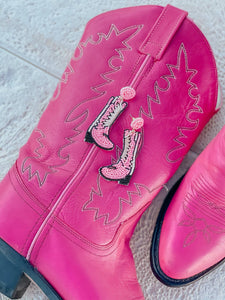 Beaded Rodeo Boot Dangle Earrings - Pink